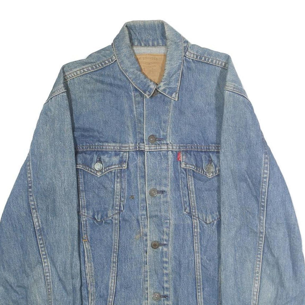 LEVI'S Mens Blue Denim Jacket M Cotton Plain Button Classic Fit