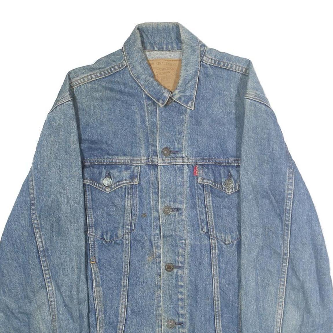 LEVI'S Mens Blue Denim Jacket M Cotton Plain Button Classic Fit