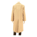 Womens Beige Cotton Blend Button Jacket L Classic Plain Lightweight