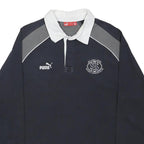 PUMA Mens Navy & Grey St Helens Rugby League Club Long Sleeve Polo Shirt M