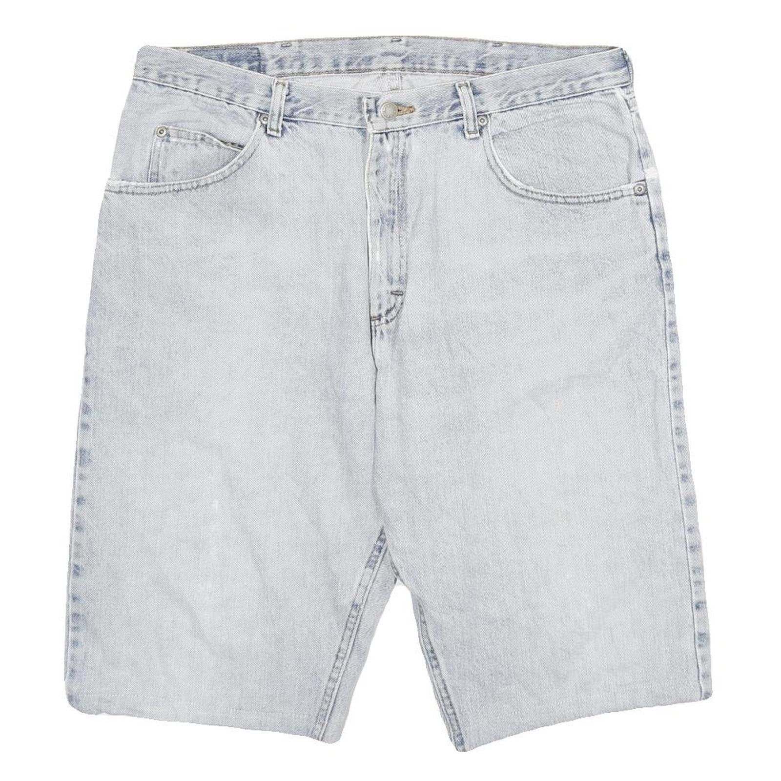 WRANGLER Mens Shorts Light Blue Denim Casual 2XL W35 Classic Cotton Blend