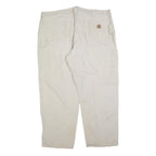 CARHARTT Mens Cotton Blend Beige Loose Tapered Trousers W46 L32 Workwear Utility