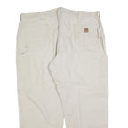 CARHARTT Mens Cotton Blend Beige Loose Tapered Trousers W46 L32 Workwear Utility