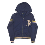 TRUE RELIGION Womens Navy Blue & Yellow Zip Up Hoodie XS Casual Cotton Blend