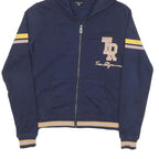 TRUE RELIGION Womens Navy Blue & Yellow Zip Up Hoodie XS Casual Cotton Blend