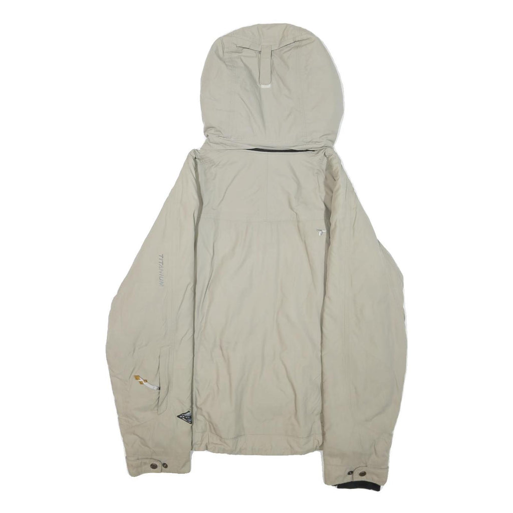 COLUMBIA Womens Beige Outdoor Jacket L Polyamide Plain Lightweight Waterproof