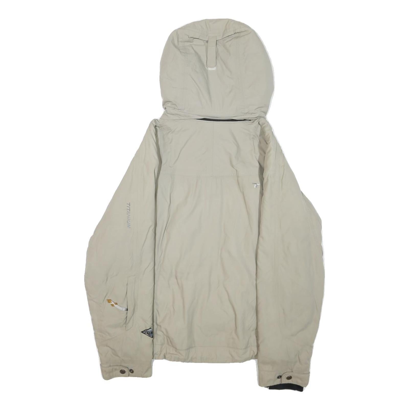 COLUMBIA Womens Beige Outdoor Jacket L Polyamide Plain Lightweight Waterproof