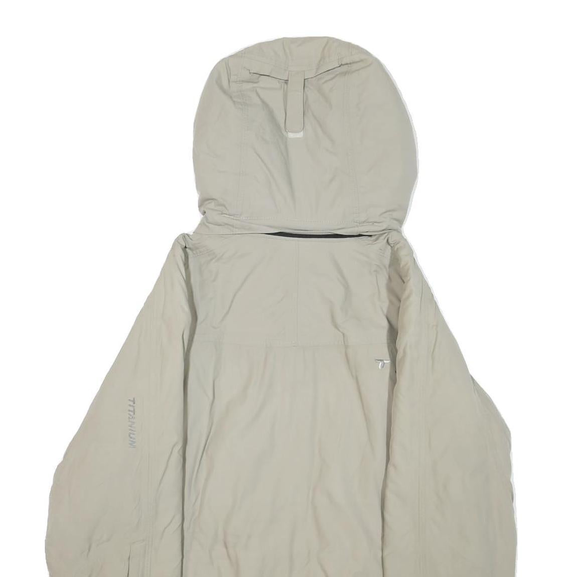 COLUMBIA Womens Beige Outdoor Jacket L Polyamide Plain Lightweight Waterproof