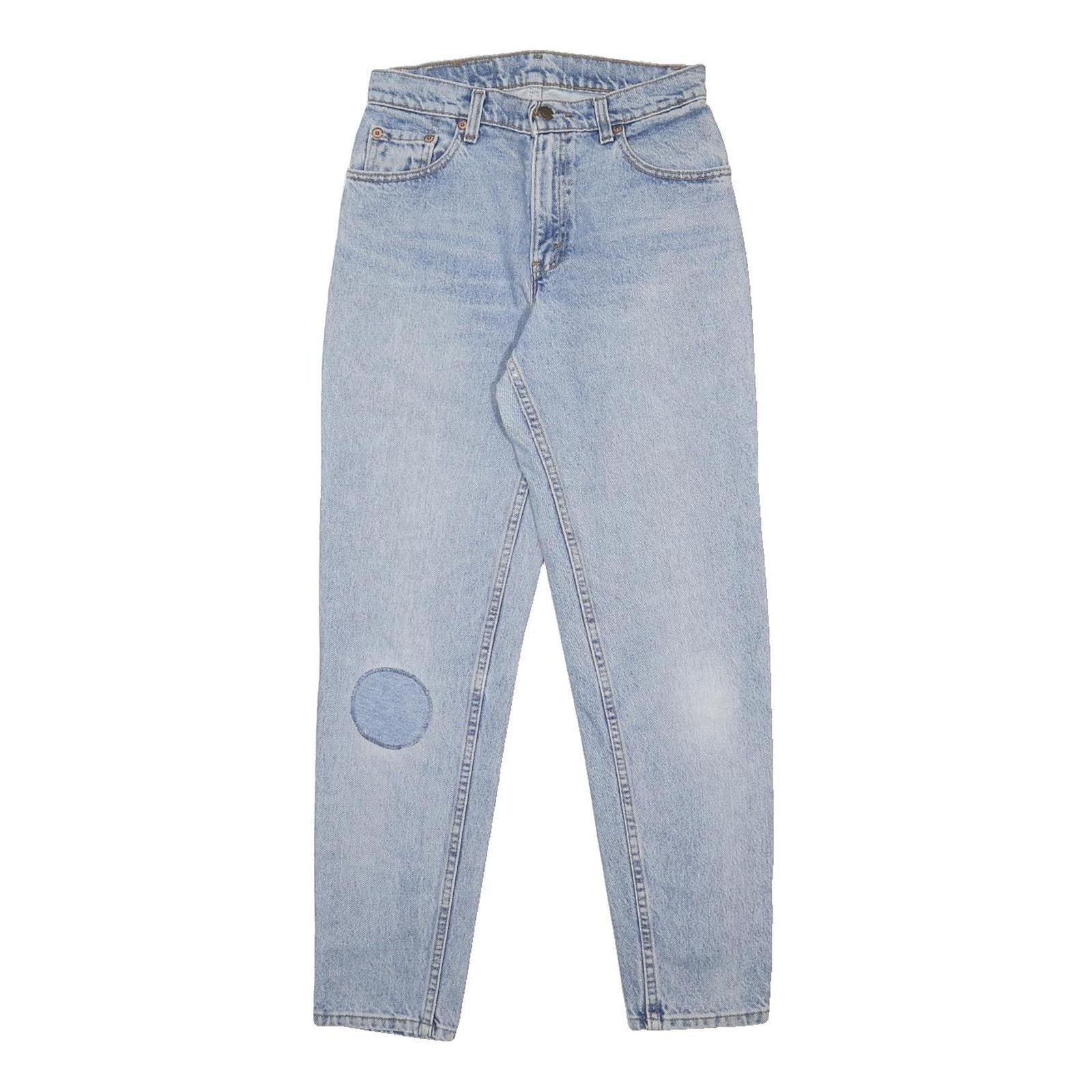 LEVI'S Womens Cotton Blue Regular Straight Denim Jeans W26 L28 Patch Detail