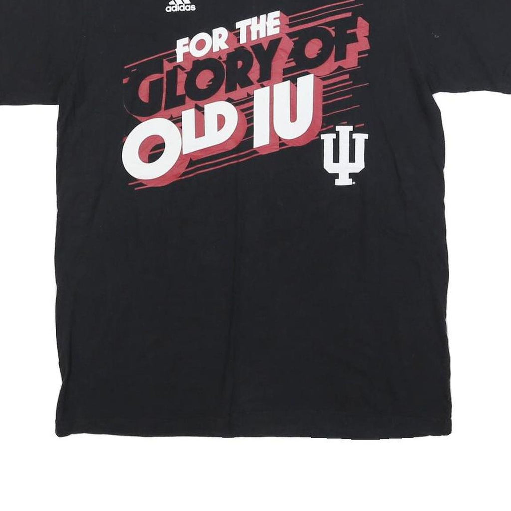 ADIDAS Mens Black For The Glory Of Old IU Graphic T-Shirt M Crew Neck Short