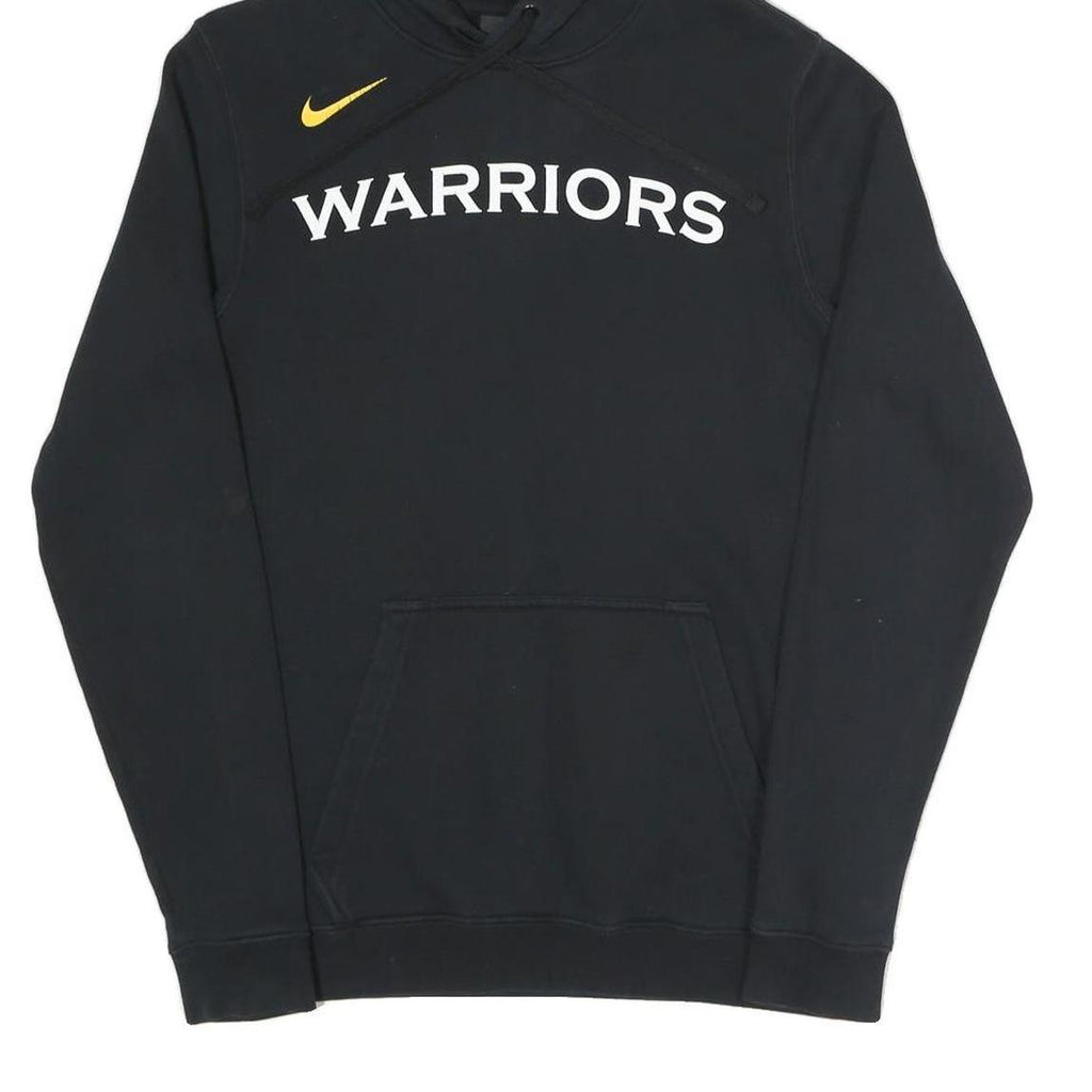 NIKE Mens Black Warriors Pullover Hoodie S Cotton Blend Drawstring