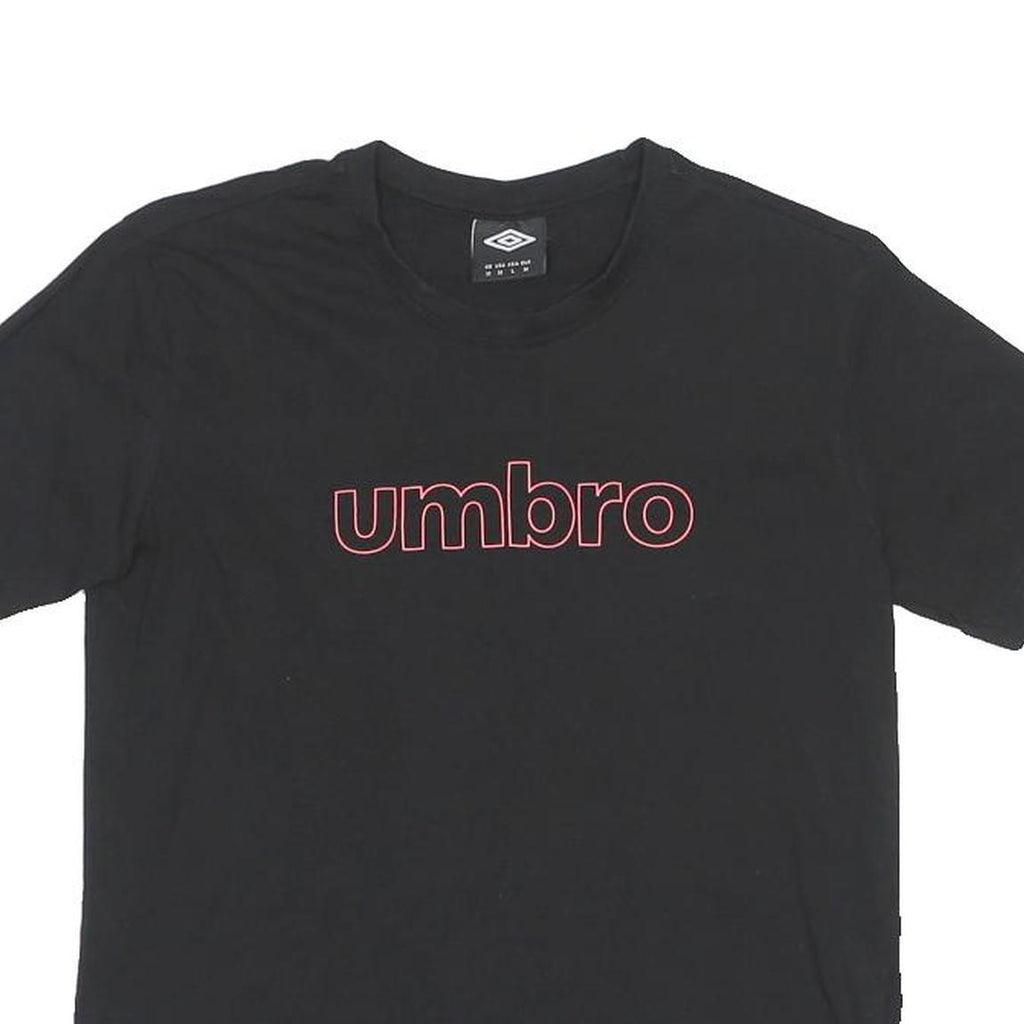 UMBRO Womens Black Graphic T-Shirt M Short Sleeve Round Neck Sports Logo