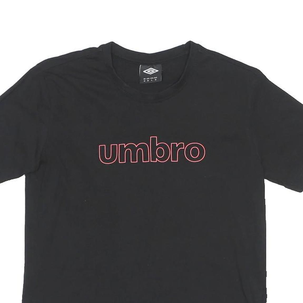 UMBRO Womens Black Graphic T-Shirt M Short Sleeve Round Neck Sports Logo
