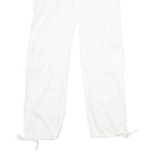 YES OR NO Womens White Cotton Blend Regular Fit Cargo Trousers W34 L32 Snap