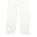 YES OR NO Womens White Cotton Blend Regular Fit Cargo Trousers W34 L32 Snap