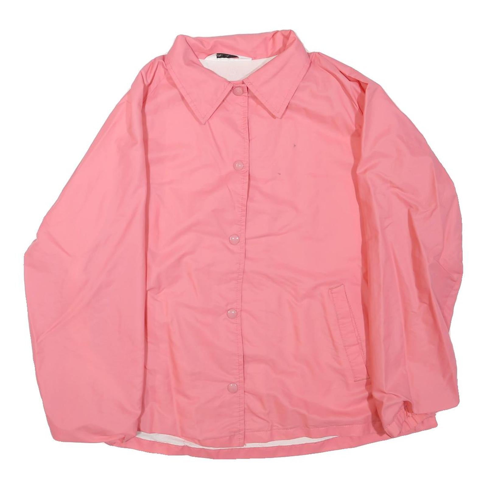 BLAIR Womens Pink Button Jacket S Polyester Blend Plain Casual Lightweight