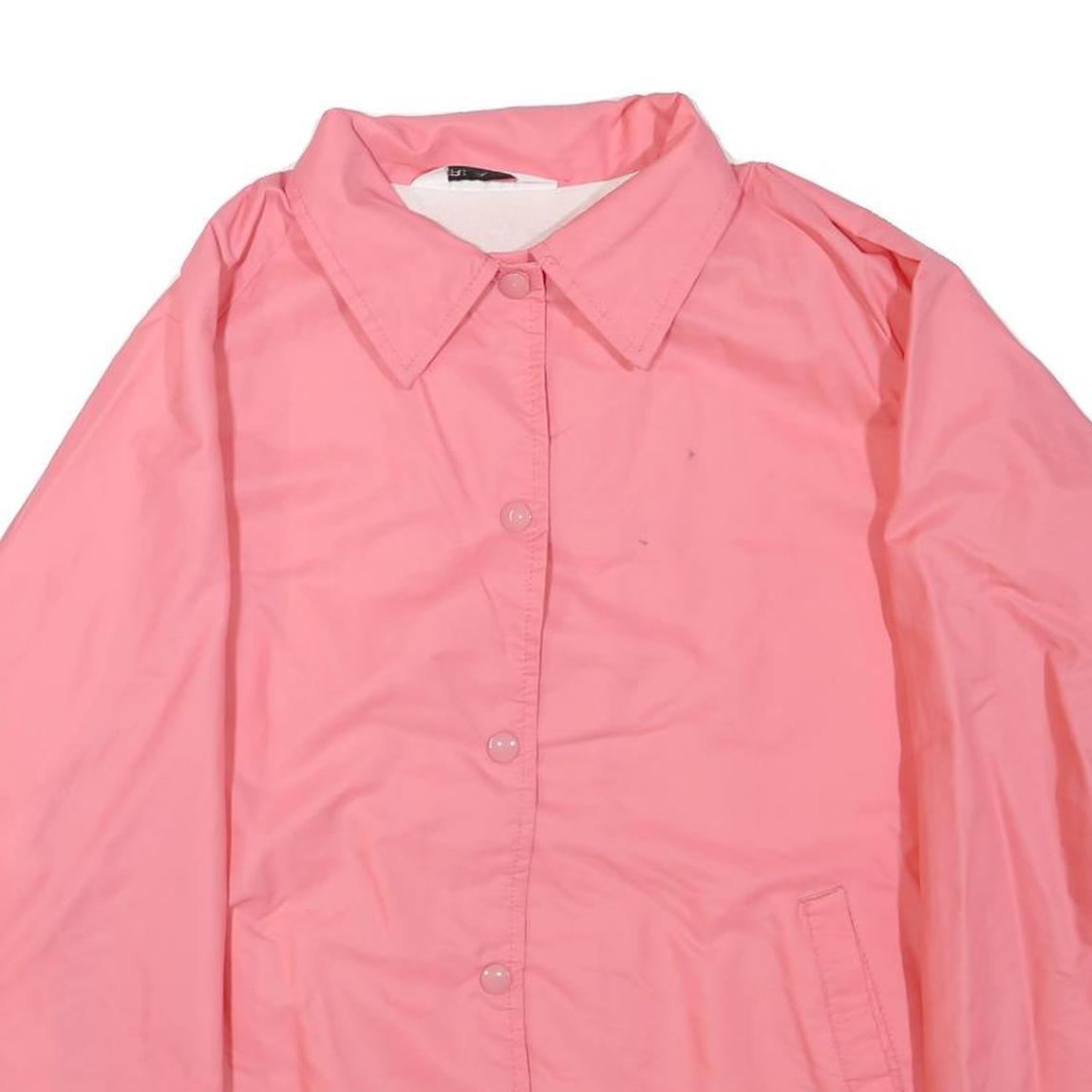 BLAIR Womens Pink Button Jacket S Polyester Blend Plain Casual Lightweight