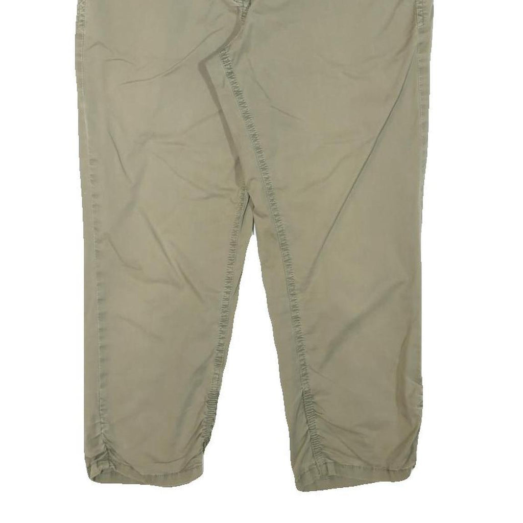 TOM TAILOR Womens Slim Beige Cotton Blend Tapered Trousers W32 L21 Casual