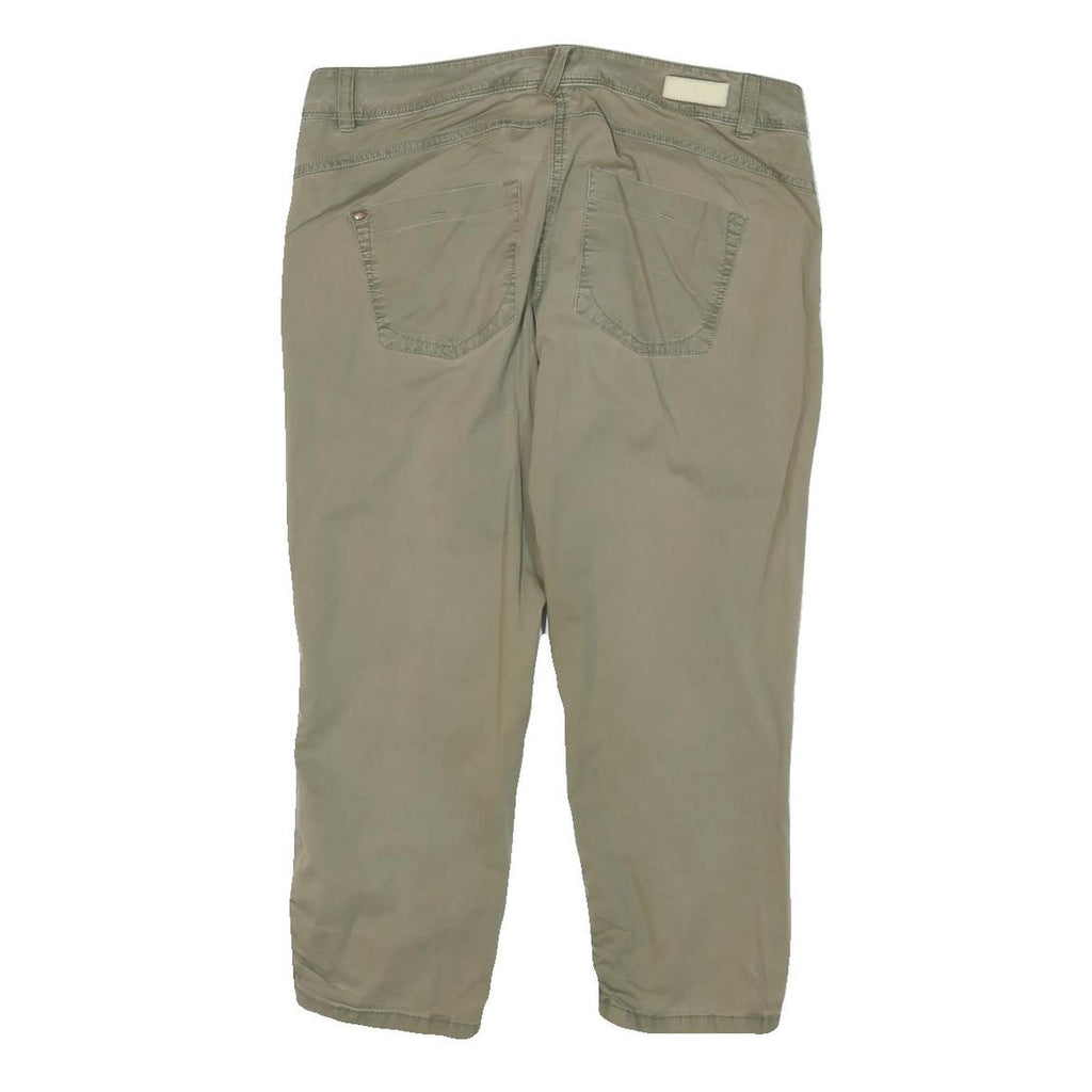 TOM TAILOR Womens Slim Beige Cotton Blend Tapered Trousers W32 L21 Casual