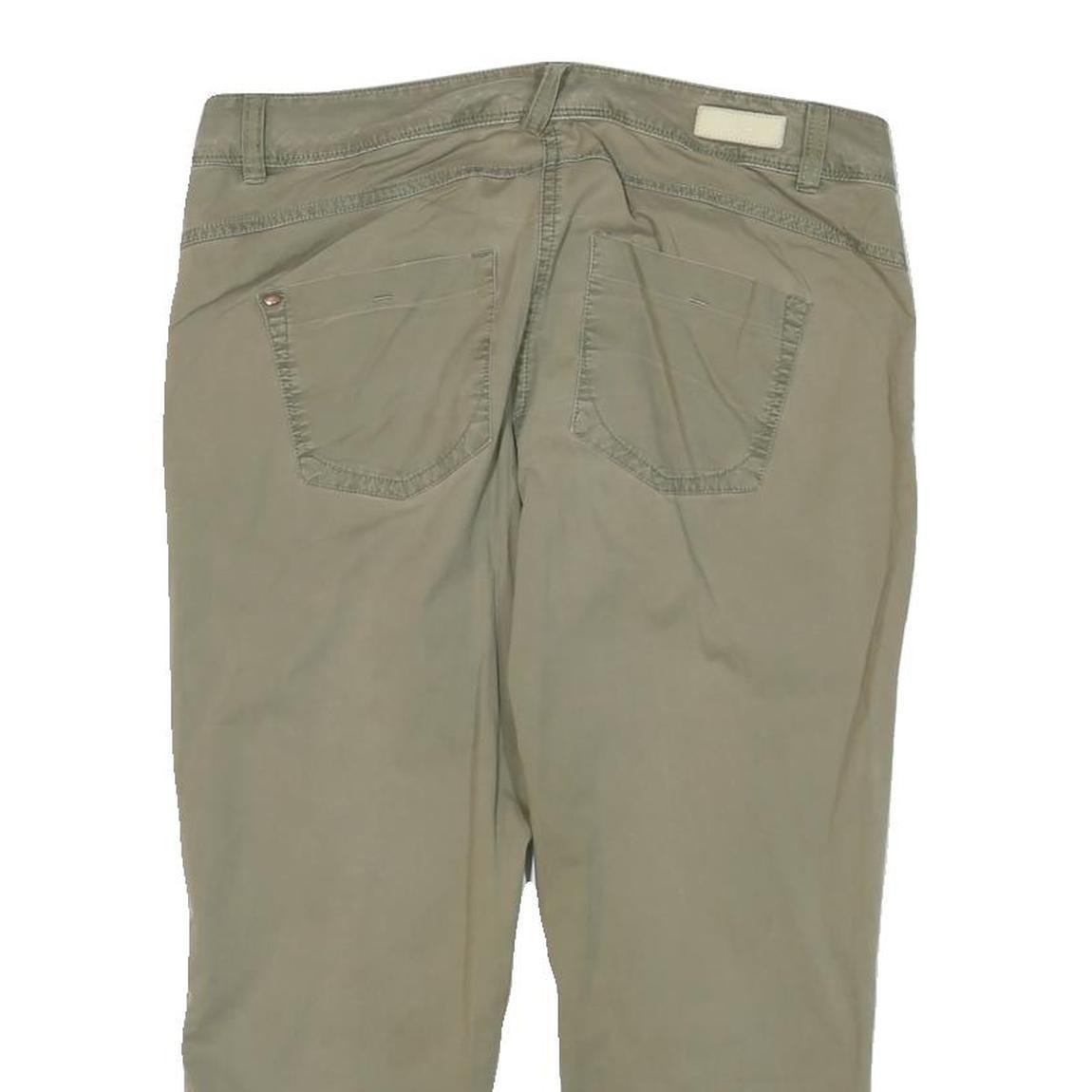 TOM TAILOR Womens Slim Beige Cotton Blend Tapered Trousers W32 L21 Casual