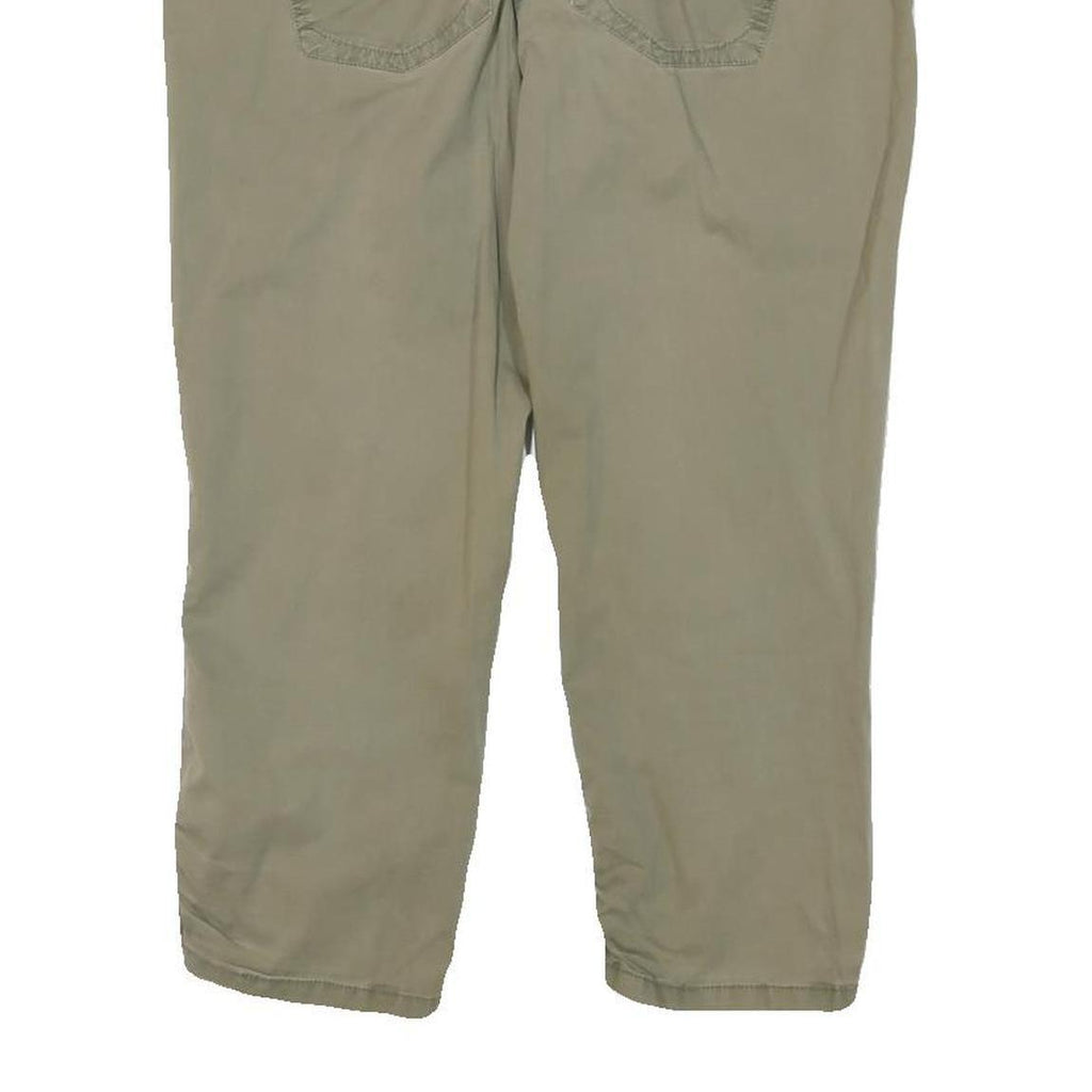 TOM TAILOR Womens Slim Beige Cotton Blend Tapered Trousers W32 L21 Casual