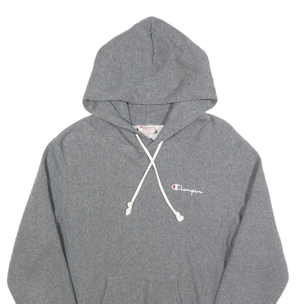 CHAMPION REVERSE WEAVE Womens Grey Hoodie S Cotton Blend Pullover Drawstring