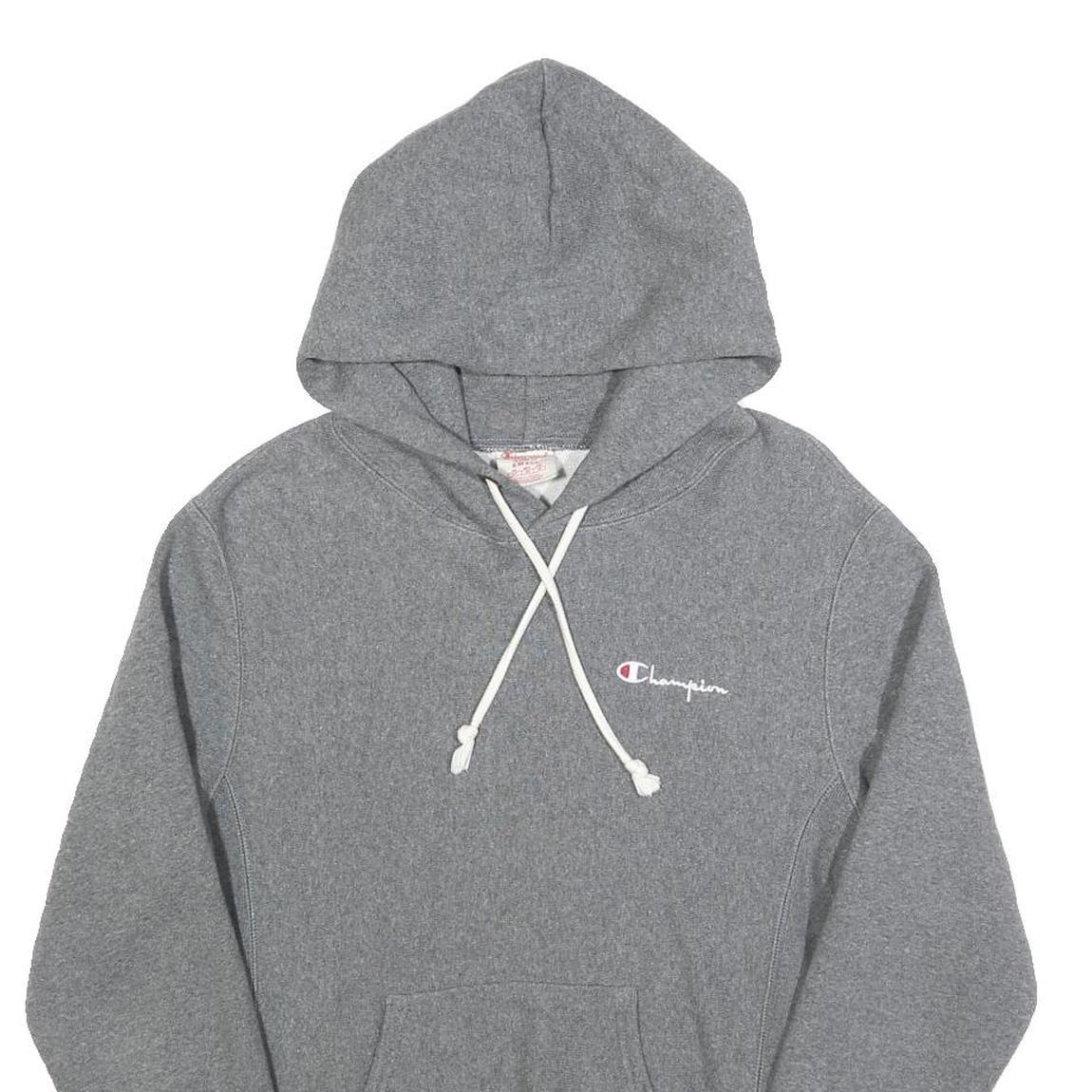 CHAMPION REVERSE WEAVE Womens Grey Hoodie S Cotton Blend Pullover Drawstring