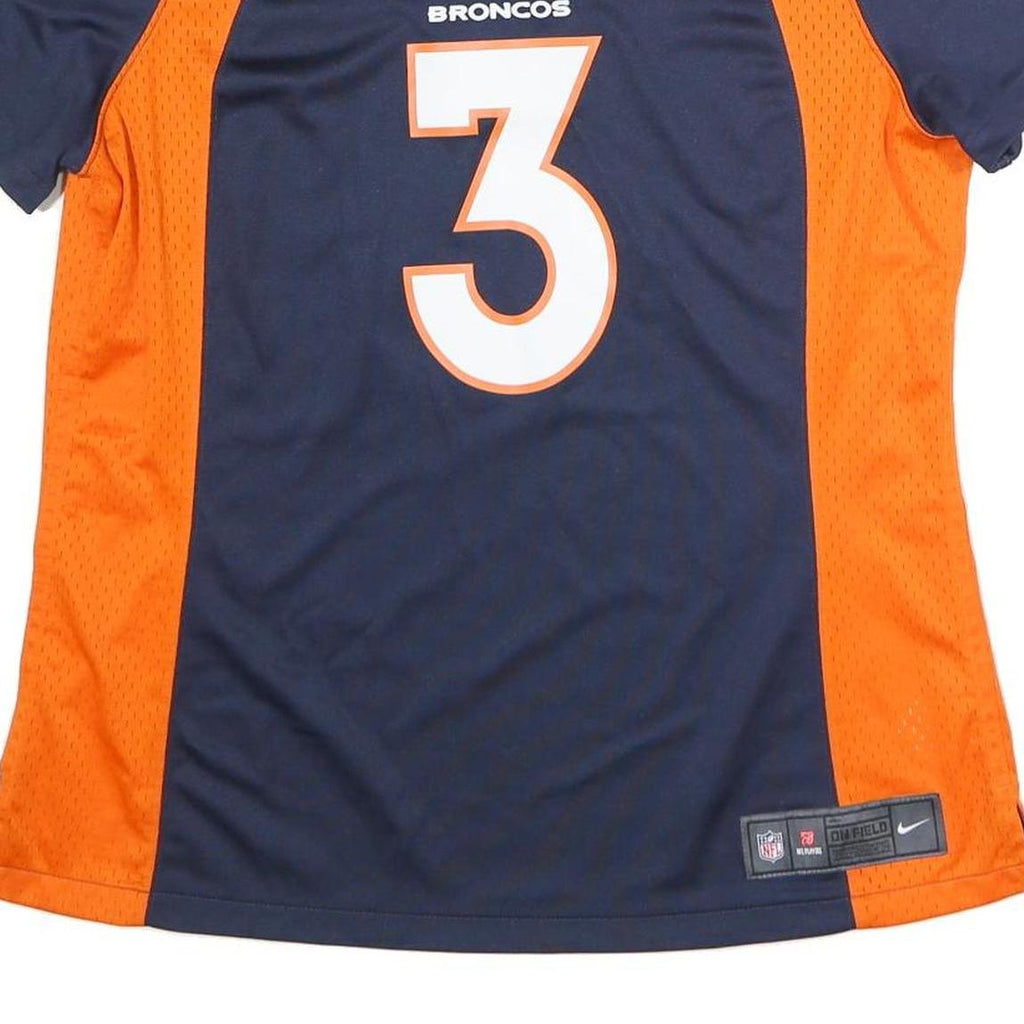 NIKE Womens Blue & Orange Denver Broncos Football Shirt XL Short Sleeve V-Neck
