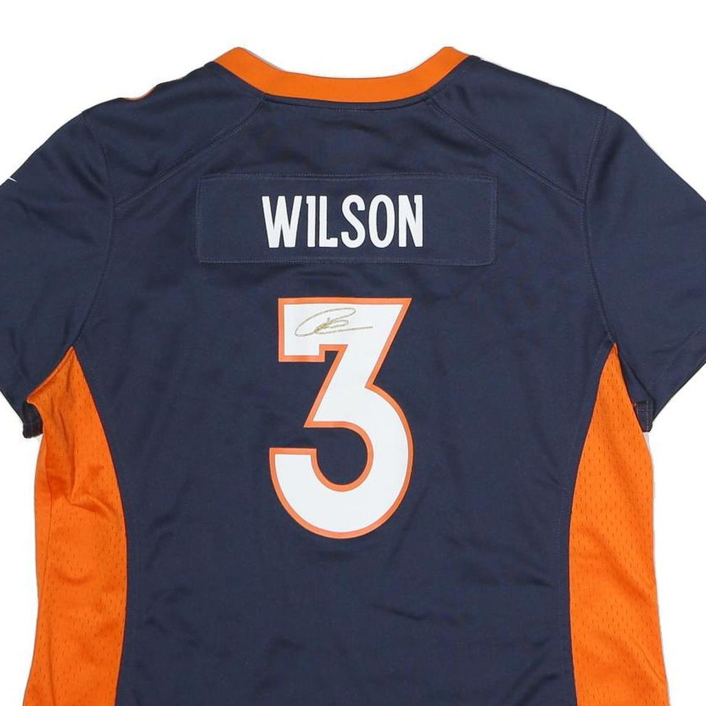 NIKE Womens Blue & Orange Denver Broncos Football Shirt XL Short Sleeve V-Neck