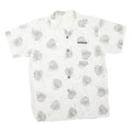ISLAND EXPRESSIONS Mens White & Brown Leaf Print Casual Shirt L Cotton Blend
