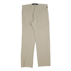 VERSACE Mens Cotton Blend Beige Regular Straight Trousers W36 L30 Classic Zip