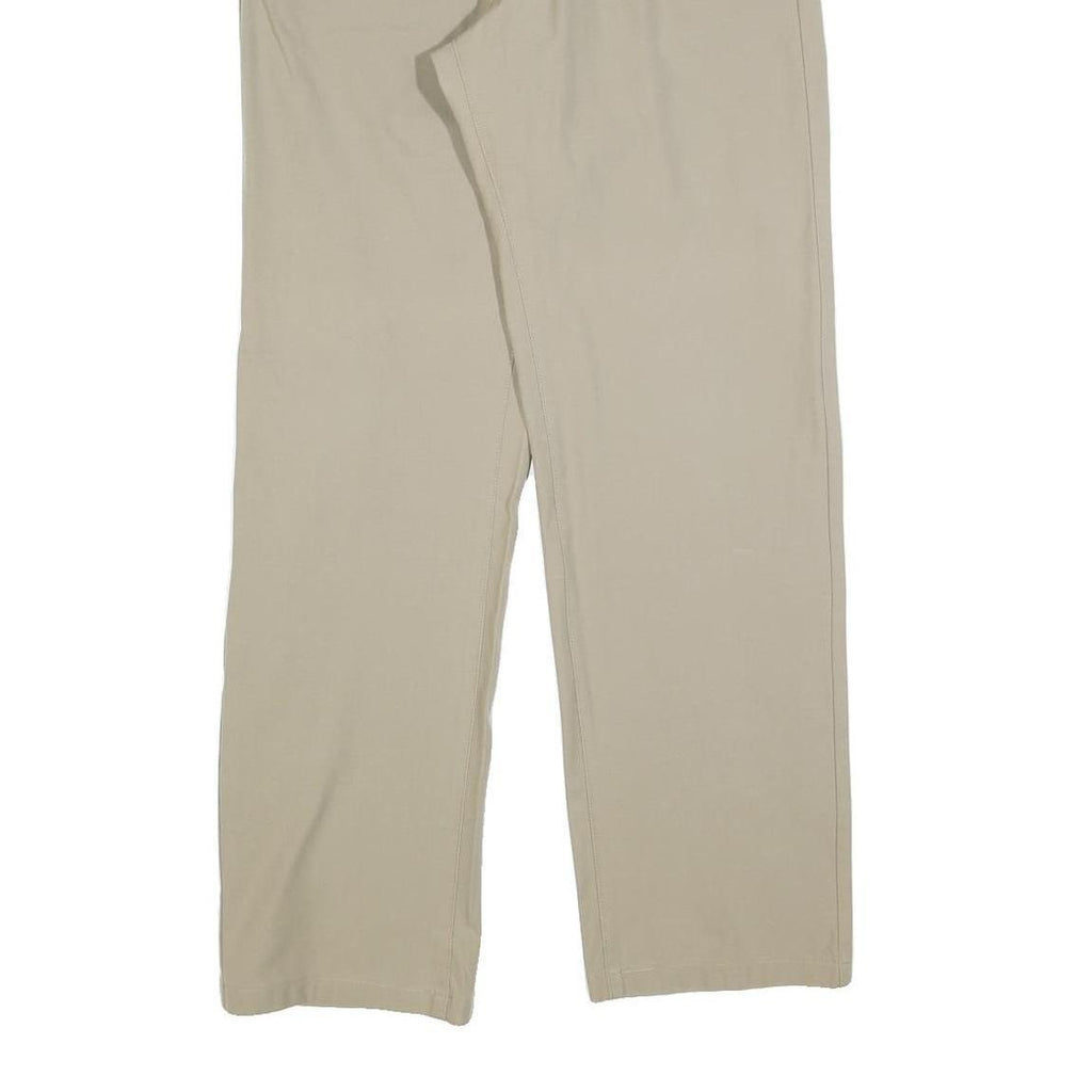 VERSACE Mens Cotton Blend Beige Regular Straight Trousers W36 L30 Classic Zip