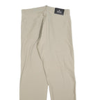 VERSACE Mens Cotton Blend Beige Regular Straight Trousers W36 L30 Classic Zip