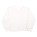 H&M Womens White Plain Crew Neck Jumper Basic Knit M Soft Comfortable Casual