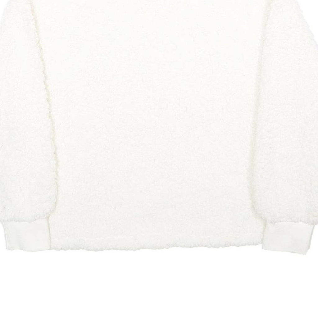 H&M Womens White Plain Crew Neck Jumper Basic Knit M Soft Comfortable Casual