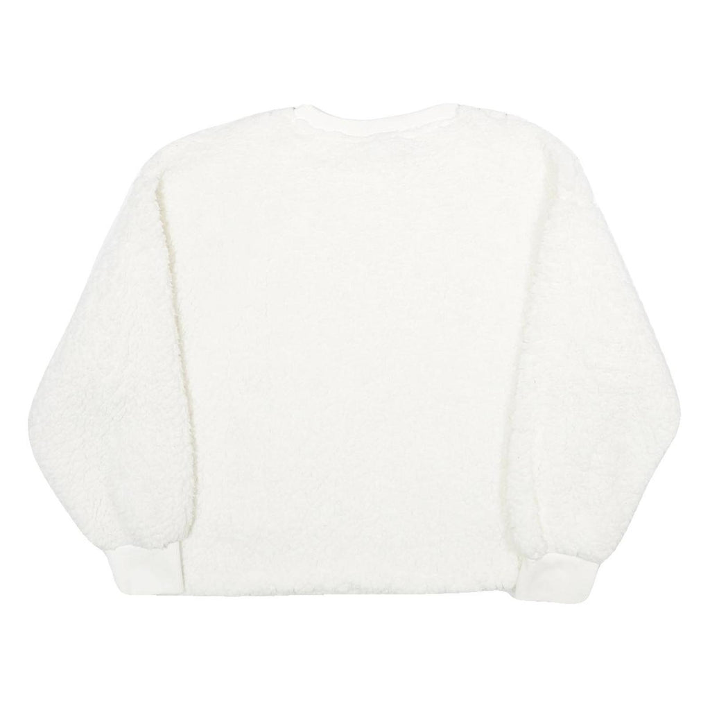 H&M Womens White Plain Crew Neck Jumper Basic Knit M Soft Comfortable Casual