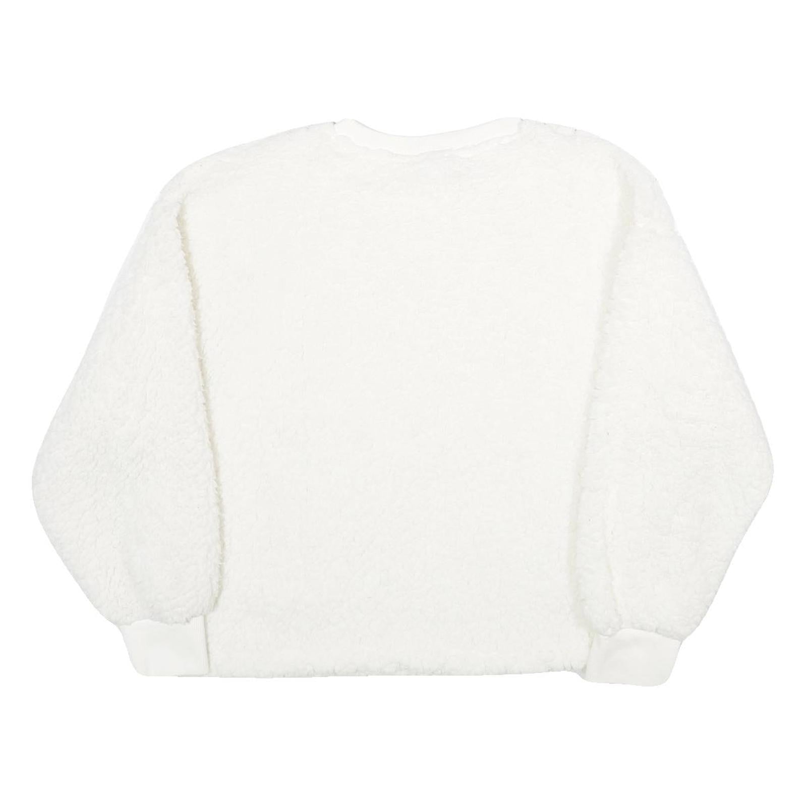 H&M Womens White Plain Crew Neck Jumper Basic Knit M Soft Comfortable Casual