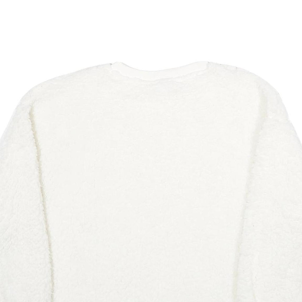 H&M Womens White Plain Crew Neck Jumper Basic Knit M Soft Comfortable Casual