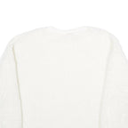 H&M Womens White Plain Crew Neck Jumper Basic Knit M Soft Comfortable Casual
