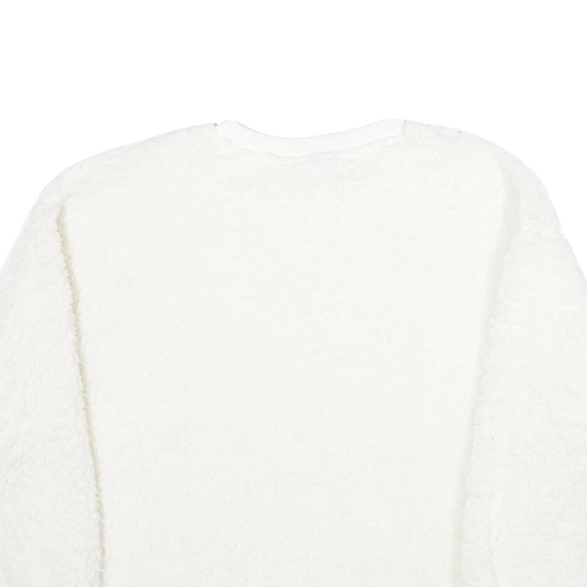 H&M Womens White Plain Crew Neck Jumper Basic Knit M Soft Comfortable Casual