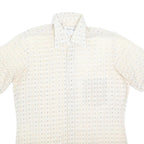 ARROW Mens Cream & Beige Patterned Short Sleeve Shirt L Summer Cotton Focus