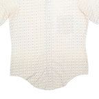 ARROW Mens Cream & Beige Patterned Short Sleeve Shirt L Summer Cotton Focus