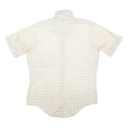 ARROW Mens Cream & Beige Patterned Short Sleeve Shirt L Summer Cotton Focus