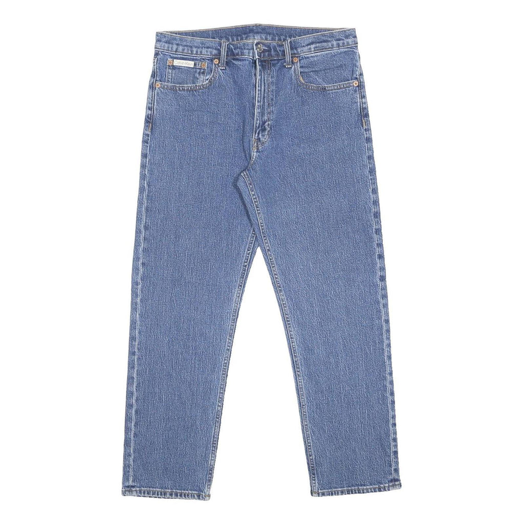 CALVIN KLEIN Womens Jeans Blue Regular Straight Denim Medium W32 L28 Zip Cotton