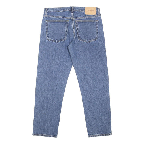 CALVIN KLEIN Womens Jeans Blue Regular Straight Denim Medium W32 L28 Zip Cotton