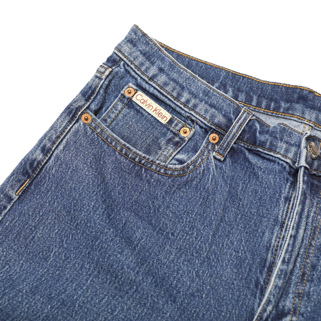 CALVIN KLEIN Womens Jeans Blue Regular Straight Denim Medium W32 L28 Zip Cotton