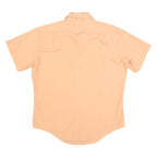 PRESSCOTT Mens Peach L Cotton Short Sleeve Shirt Classic Fit Button Collar