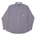 CHAPS Mens Blue & Purple Check Shirt L Button-Down Collar Long Sleeve Casual