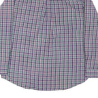 CHAPS Mens Blue & Purple Check Shirt L Button-Down Collar Long Sleeve Casual