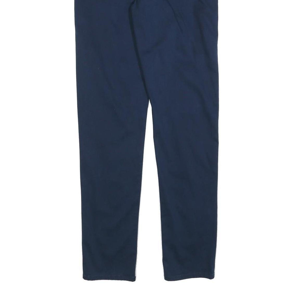 CALVIN KLEIN Womens Cotton Blend Navy Slim Straight Trousers W30 L30